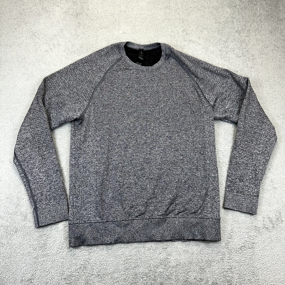 Lululemon Sweater Mens M Medium Gray Engineered Warmth Crew Merino Wool Blend